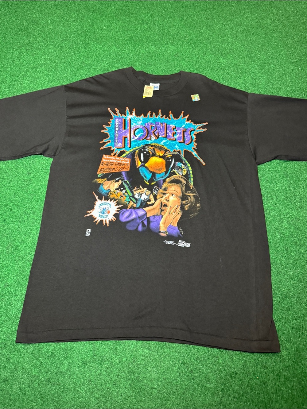 Vintage 90s Charlotte Hornets T-shirt, Sci Fi Horror Movie NBA Salem Sportswear